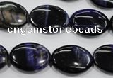 CTE953 15.5 inches 13*18mm oval dyed blue tiger eye beads wholesale