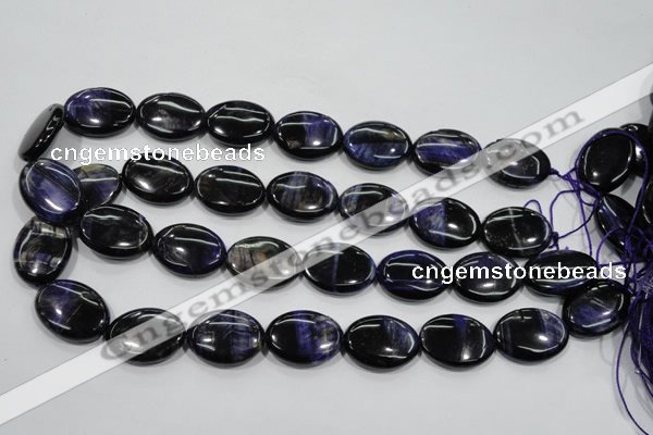 CTE953 15.5 inches 13*18mm oval dyed blue tiger eye beads wholesale