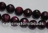 CTE972 15.5 inches 8mm faceted round dyed red tiger eye beads