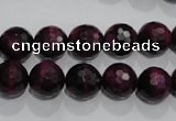 CTE973 15.5 inches 10mm faceted round dyed red tiger eye beads