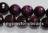 CTE974 15.5 inches 12mm faceted round dyed red tiger eye beads