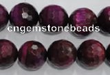 CTE975 15.5 inches 14mm faceted round dyed red tiger eye beads