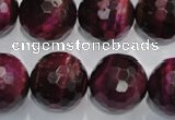 CTE977 15.5 inches 18mm faceted round dyed red tiger eye beads