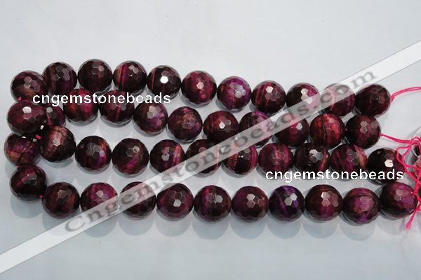 CTE978 15.5 inches 20mm faceted round dyed red tiger eye beads