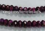 CTE980 15.5 inches 5*8mm faceted rondelle dyed red tiger eye beads