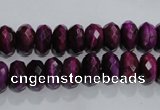 CTE981 15.5 inches 6*10mm faceted rondelle dyed red tiger eye beads