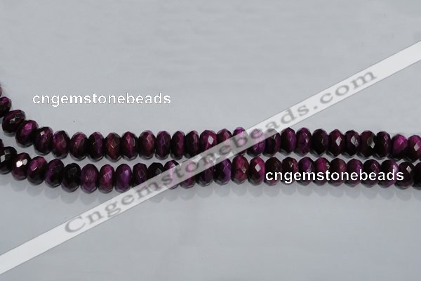 CTE982 15.5 inches 8*12mm faceted rondelle dyed red tiger eye beads