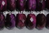 CTE984 15.5 inches 12*16mm faceted rondelle dyed red tiger eye beads