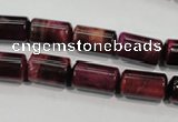 CTE989 15.5 inches 8*14mm tube dyed red tiger eye beads wholesale