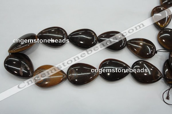 CTE99 15.5 inches 30*40mm flat teardrop yellow tiger eye beads wholesale