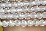 CTG1000 15.5 inches 2mm faceted round tiny white agate beads