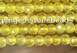 CTG1002 15.5 inches 2mm faceted round tiny yellow agate beads