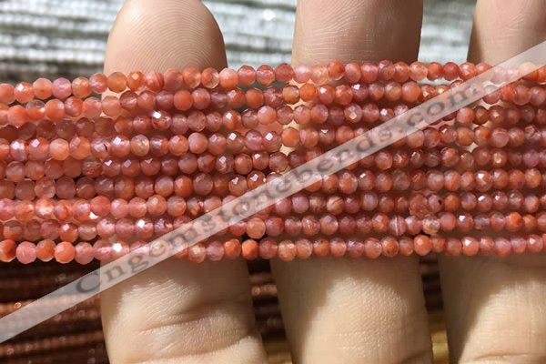 CTG1005 15.5 inches 2mm faceted round tiny south red agate beads