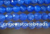 CTG1006 15.5 inches 2mm faceted round tiny blue agate beads