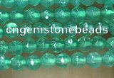 CTG1007 15.5 inches 2mm faceted round tiny green agate beads