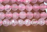 CTG1016 15.5 inches 2mm faceted round tiny rose quartz beads