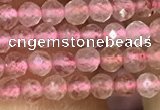 CTG1019 15.5 inches 2mm faceted round tiny strawberry quartz beads