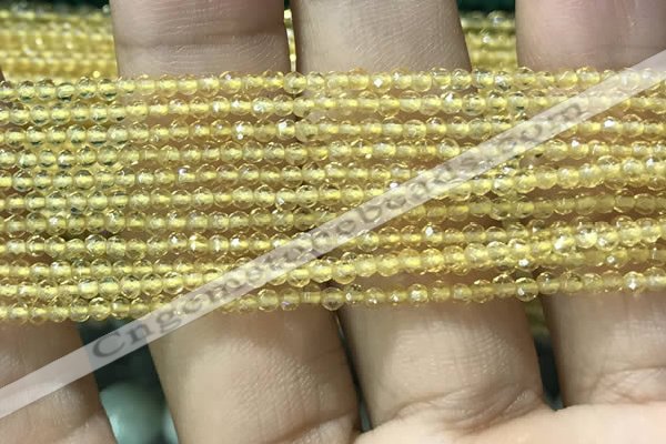 CTG1021 15.5 inches 2mm faceted round tiny citrine beads