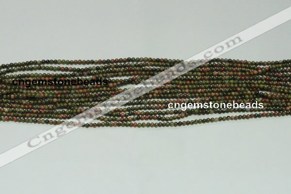 CTG104 15.5 inches 2mm round tiny unakite gemstone beads wholesale