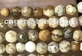 CTG1040 15.5 inches 2mm faceted round tiny picture jasper beads