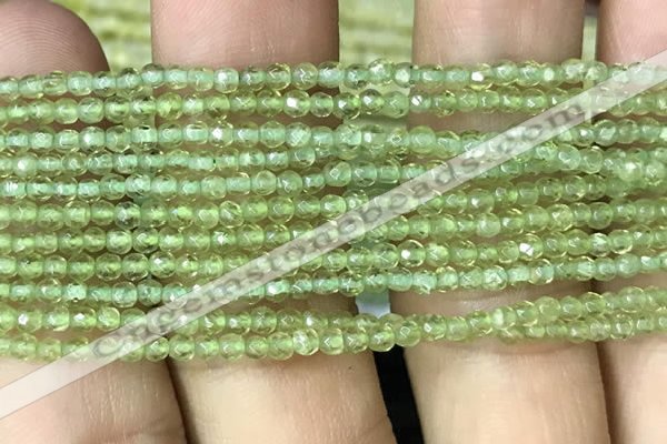 CTG1047 15.5 inches 2mm faceted round tiny peridot gemstone beads