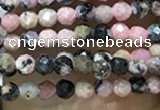 CTG1061 15.5 inches 2mm faceted round tiny rhodonite beads