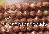 CTG1066 15.5 inches 2mm faceted round tiny goldstone beads