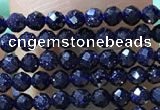 CTG1067 15.5 inches 2mm faceted round tiny blue goldstone beads