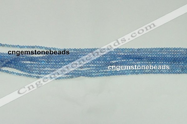 CTG107 15.5 inches 2mm round tiny blue agate beads wholesale