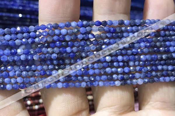 CTG1070 15.5 inches 2mm faceted round tiny sodalite beads