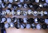 CTG1072 15.5 inches 2mm faceted round tiny snowflake obsidian beads