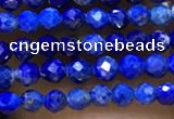 CTG1075 15.5 inches 2mm faceted round tiny lapis lazuli beads
