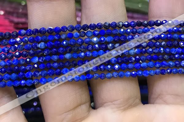 CTG1075 15.5 inches 2mm faceted round tiny lapis lazuli beads