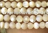 CTG1089 15.5 inches 2mm faceted round tiny mother of pearl beads