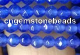 CTG1114 15.5 inches 3mm faceted round tiny blue agate beads