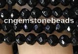 CTG1117 15.5 inches 3mm faceted round tiny black agate beads