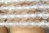CTG1123 15.5 inches 3mm faceted round tiny white crystal beads