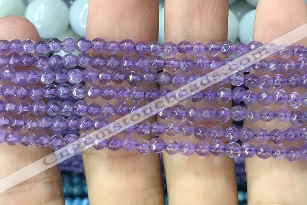 CTG1125 15.5 inches 3mm faceted round tiny amethyst beads