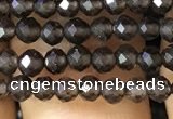 CTG1128 15.5 inches 3mm faceted round tiny smoky quartz beads