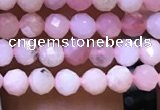 CTG1135 15.5 inches 3mm faceted round tiny pink opal beads