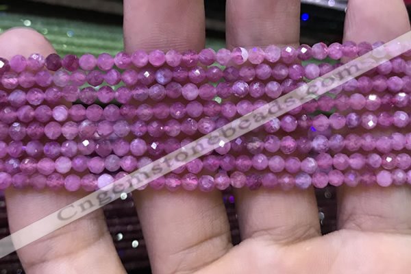 CTG1136 15.5 inches 3mm faceted round tiny imitation ruby beads