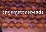 CTG1139 15.5 inches 3mm faceted round tiny orange garnet beads