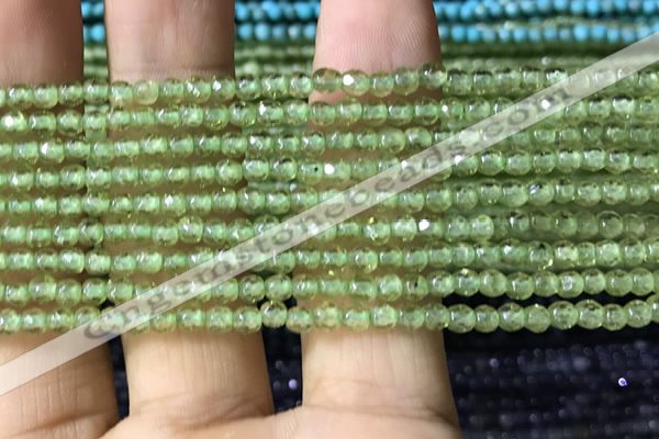 CTG1145 15.5 inches 3mm faceted round tiny peridot gemstone beads