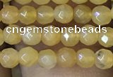 CTG1149 15.5 inches 3mm faceted round tiny yellow jade beads