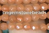 CTG1151 15.5 inches 3mm faceted round tiny red aventurine beads