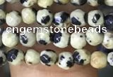 CTG1160 15.5 inches 3mm faceted round tiny dalmatian jasper beads