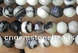 CTG1161 15.5 inches 3mm faceted round tiny black water jasper beads