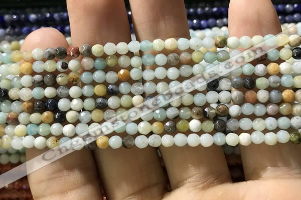 CTG1167 15.5 inches 3mm faceted round tiny amazonite beads