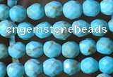 CTG1172 15.5 inches 3mm faceted round tiny turquoise beads