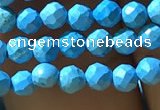 CTG1175 15.5 inches 3mm faceted round tiny turquoise beads